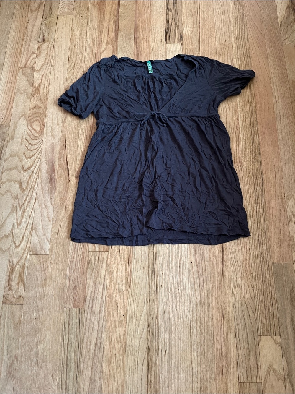 Old Navy Dark Grey V-Neck Tie-Front Tunic